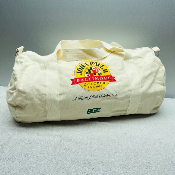 NWOT Vintage 1995 Tote/Duffle Bag, Pope John Paul II Baltimore Visit, 18" L (B2) - Picture 1 of 14